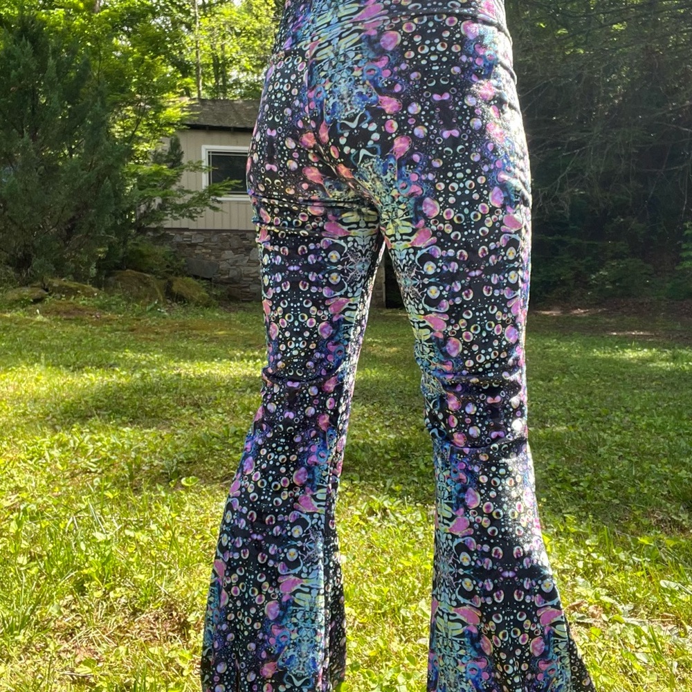 Warrior Within Cyan liquid light flare festival pants - Picture 3 of 7